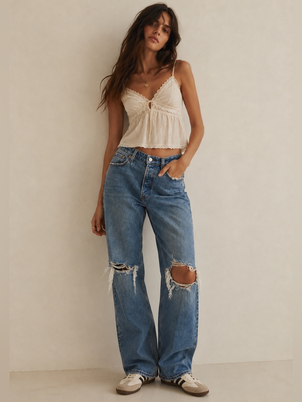Abercrombie & Fitch Light Blue Ripped Boyfriend Jeans